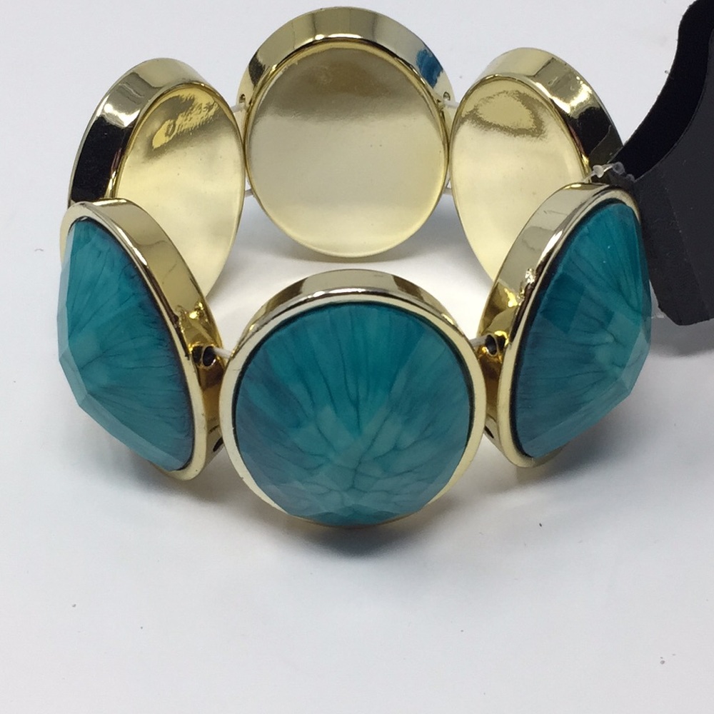 NWT Charles Klein Turquoise Gold Chunky Bracelet